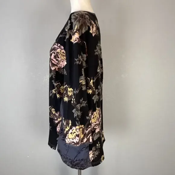 Little Journeys Chicago Womens Luna Top Shirt Size M Boho Floral Jersey Cotton - Picture 5 of 9